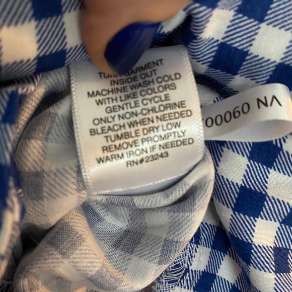 NWT New York & Company Gingham Peplum Top with Tie in Size Medium - Picture 6 of 9